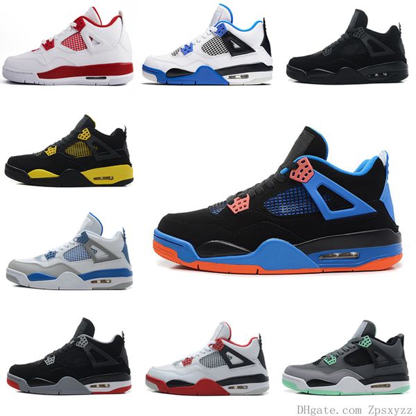

4 4s баскетбол обувь огонь красный мужчины чистая деньги royalty белый цемент премиум черный бред красный огонь мужские спортивные кроссовки