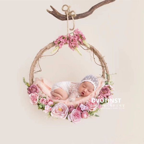 

dvotinst baby pgraphy props flowers hanging basket decoration fotografia accessories infant toddler studio shooting p pet supplies, Yellow