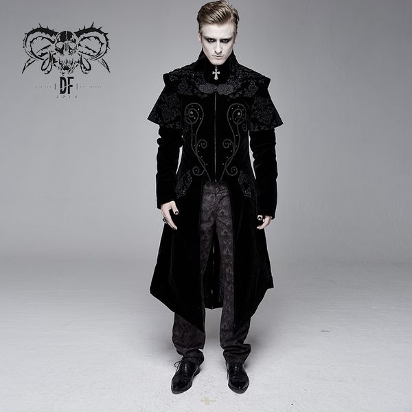 

devil fashion men's victorian gentleman style dress coats gothic vintage stage banquet long jacket, Black;brown
