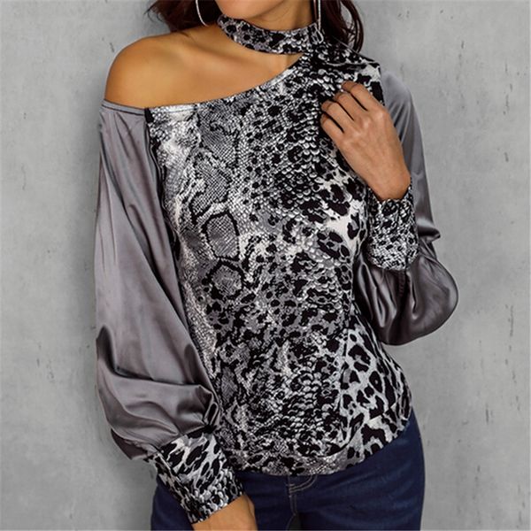 

animal print blouse women clothes womens and blouses loose casual blouse long sleeve shirt women blusas mujer, White