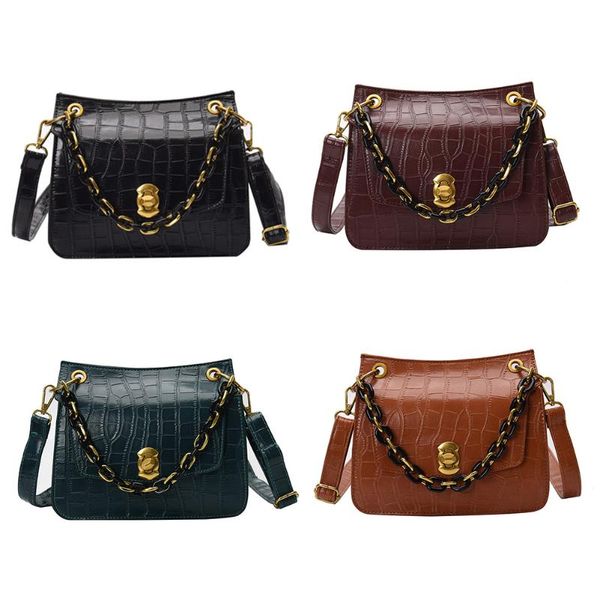 

stone pattern women shoulder messenger bag pu female crossbody handbags chain female elegant crossbody shoulder bag