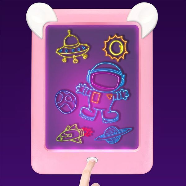 

kids adults magic drawing board 3d led sign display panel artist luminous stencil table pad drawing toy painting tool