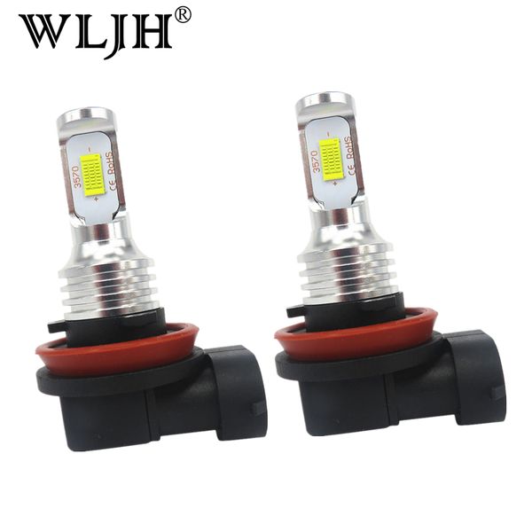 

wljh 2x белый уникальный high power canbus универсальный h8 h9 h11 led fog light bulb fog lamp дневного света drl для автомобиля