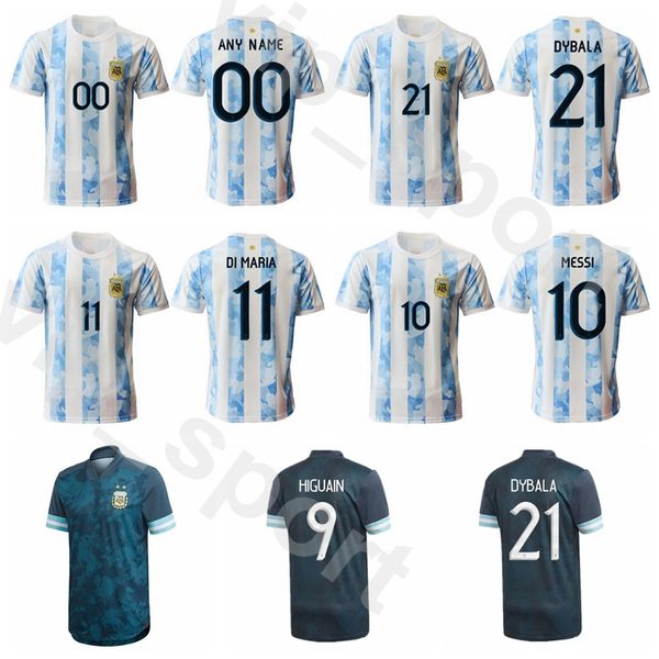 

argentina soccer jersey 2020 2021 men home 11 di maria 22 martinez 21 dybala 3 tagliafico 5 paredes lucas alario football shirt kits, Black;yellow