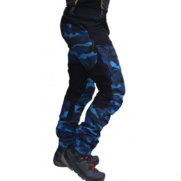 

men's pants camouflage casual pants stitching multi-pocket cargo outdoor street wear sports trousers, Black