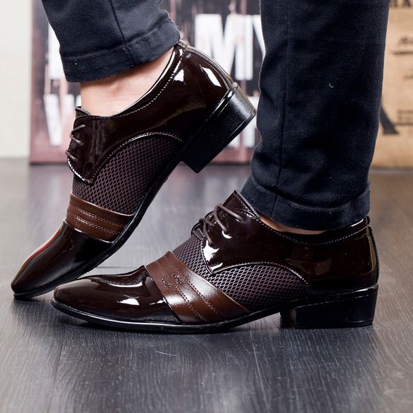 

2019 spring men dress shoes fashion men wedding dress shoes comfortable breathable men's banquet oxford hh-502, Black