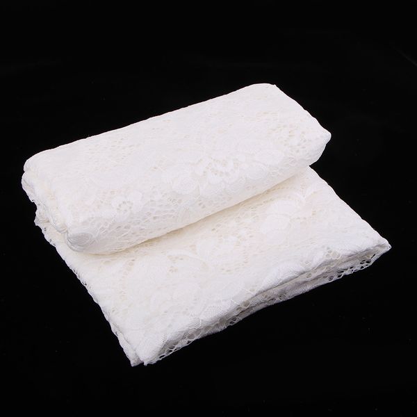 

1 piece long fabric lace flower patterns fabric for clothes supplies, black/white