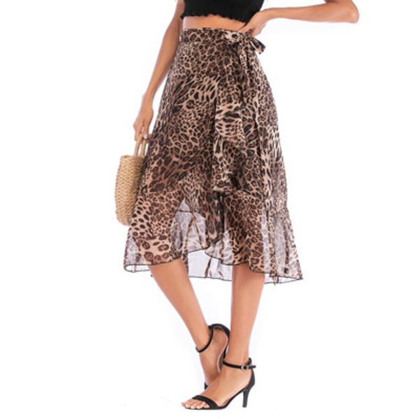 

fashion summer womens leopard skirts 2020 new arrival women printed dresses casual dress clothing size s-xl, Black