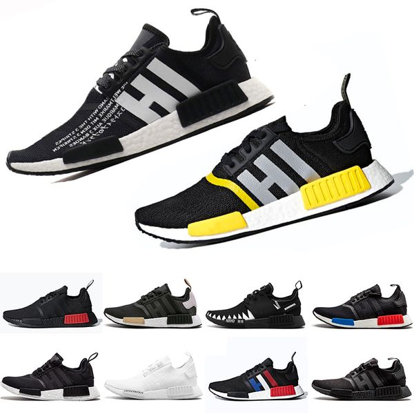 

2019 1 36 45 atmos nmd r primeknit тройной белый bee nmds дизайнер кроссовки для мужчин женщин oreo runner спортивные кроссовки