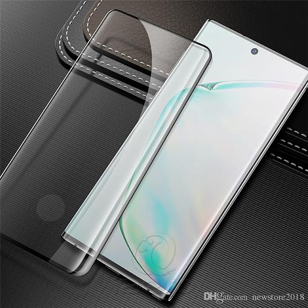 

for galaxy note10 tempered glass case friendly good fingerprint unlock curved screen protector film for samsung s10 s9 s8 plus yy
