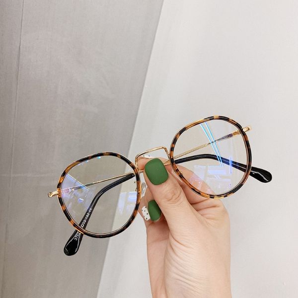 

frame female student plain round glasses with myopia tide glasses frame, Silver