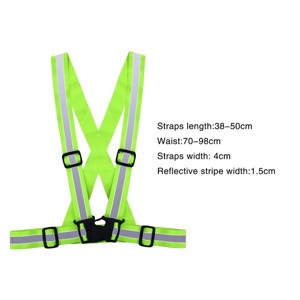 

security safety reflective vest belt stripe straps night running jogging biking night shoulder strap waterproof breathable vest, White