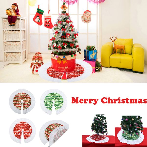 

60cm christmas tree skirt deer pattern cover base decoration supplies new