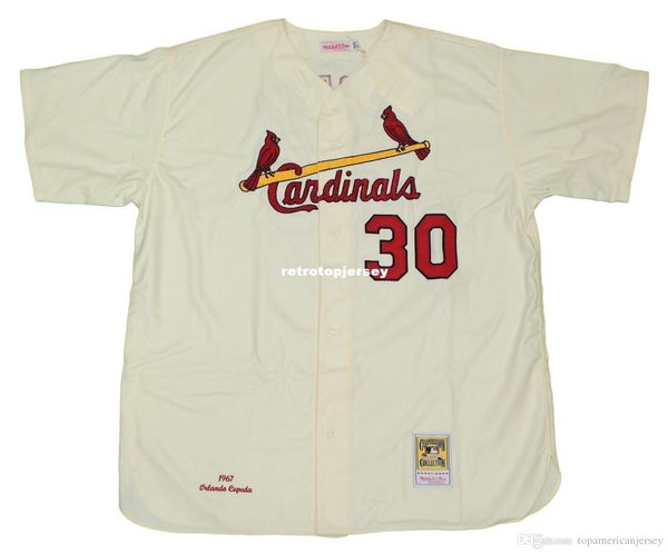 

orlando cepeda st. louis mitchell & ness auth 1967 jersey-cream, Black;blue