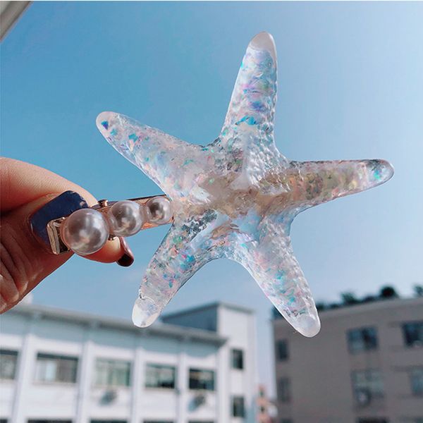 

мода starfish штыри волос для женщин девушки имитацией перл волос клип bohemian ювелирных рождественские подарки, Golden;white