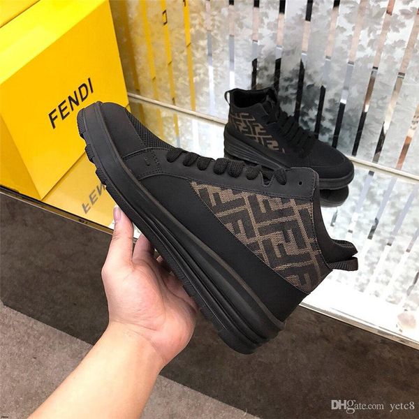 

19fw мужская обувь зима теплый мех мужчины свободного покроя обувь флок обувь зима мужчины кроссовки высокого верха свободного покроя мужско, Black