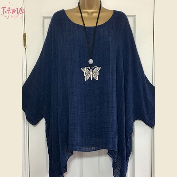 

5xl плюс размер женская верхняя batwing dolman рукава и блузок твердые сыпучие женские рубашки o шея повседневная женская top весна лето blu, White