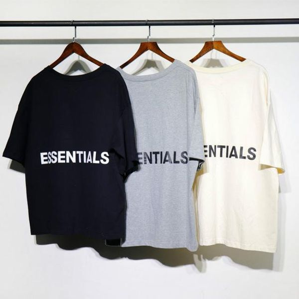 

fear of god 2019 men t-shirt kanye west fog loose ovesized high street essentials hip hop cotton half tshirt tee t shirt, White;black