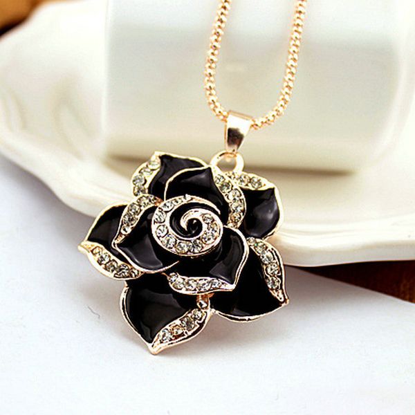 

корейский стиль ожерелье мода диких камелии ожерелье свитер цепи женщин горячие ювелирные изделия, Silver