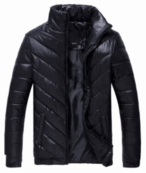 

2020 new men down jacket autumn and winter large code young men's down cotton jacket stand collar cotton coat, Black