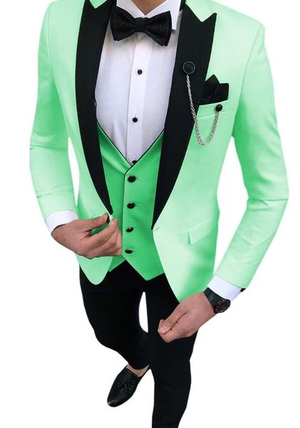 Mens Suits Slim Fit Black Notch Lapel Casual Tuxedos For Wedding ...
