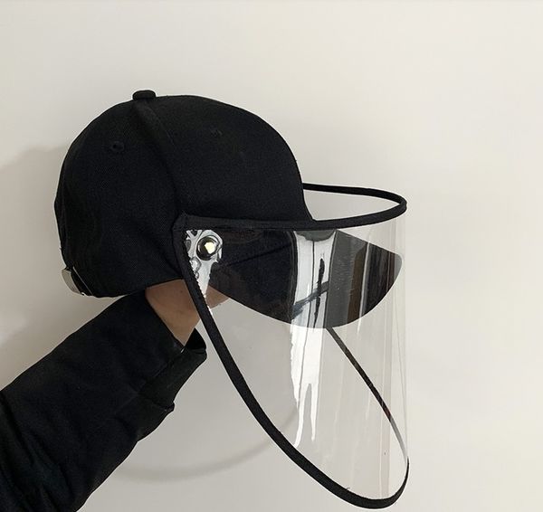 

protective cap mask eye protection baseball cap removable oil-splash proof anti-saliva face cover black cap mask