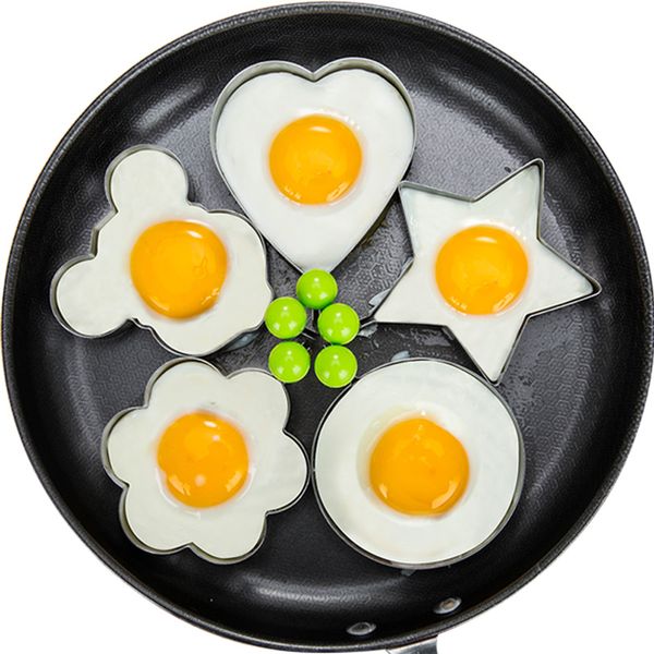 

stainless steel fried egg mold star heart shaper pancake mould creative flower frying egg mold kitchen cooking baking tool dbc vt0342