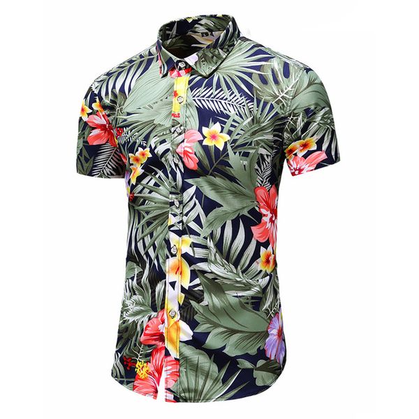 

plus size men hawaiian shirt summer new fashion casual printed short sleeve flower shirts male brand clothes 5xl 6xl 7xl, White;black