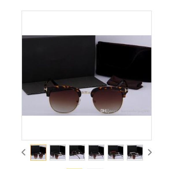 

luxury big qualtiy new fashion tom sunglasses for man woman erika eyewear ford designer brand sun glasses with original box 9257 chat, Black