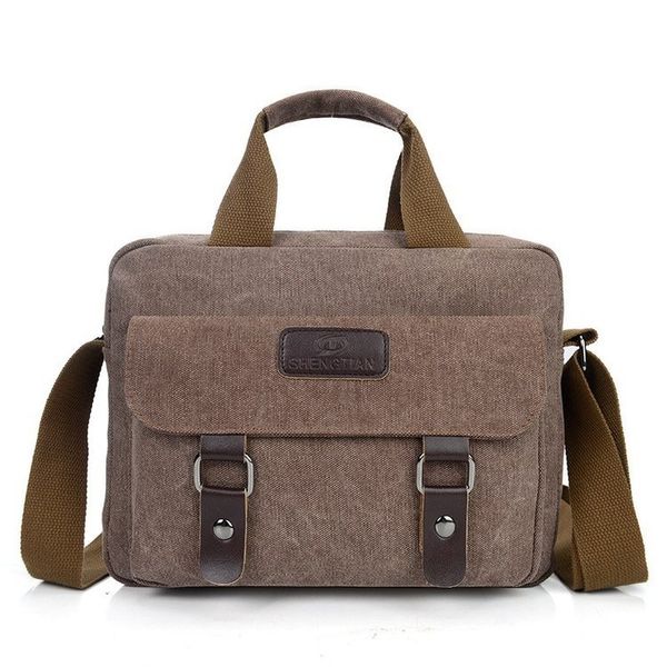 

self-fashion shoulder oblique hand double canvas bag men's shoulder bag