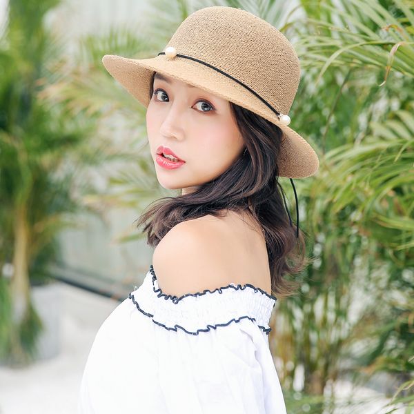 

beach hat summer women casual sun hats hats wide brim solid color basin travel xiaoqing outdoor shade fisherman hat beach l0409, Blue;gray
