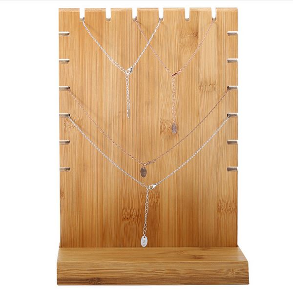 

solid wood necklace pendant jewelry display storage organizer board, black/white/beige, Pink;blue