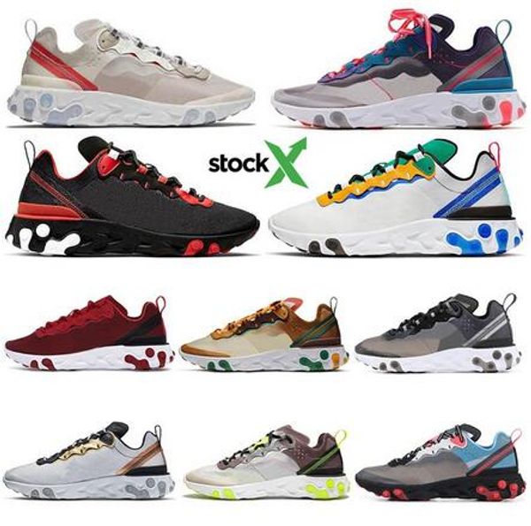 

with stock x react element 87 55 runner casual shoes bred team red orbit undercover tour green men women run sneaker trainers 2020 shoe