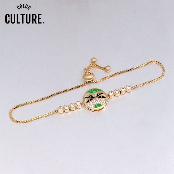 

link, chain 2021 cubic zirconia enamel bracelet for women adjustable vintage fine costume jewelry, Black