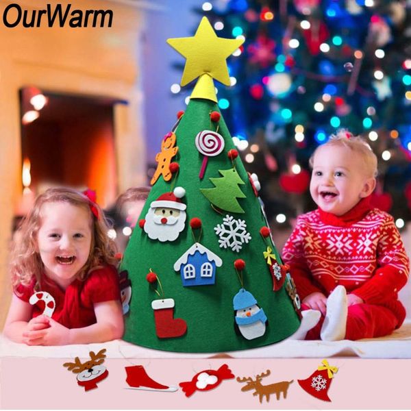 

ourwarm diy felt christmas tree gift for kids new year supplies door wall hanging ornaments xmas home decoration