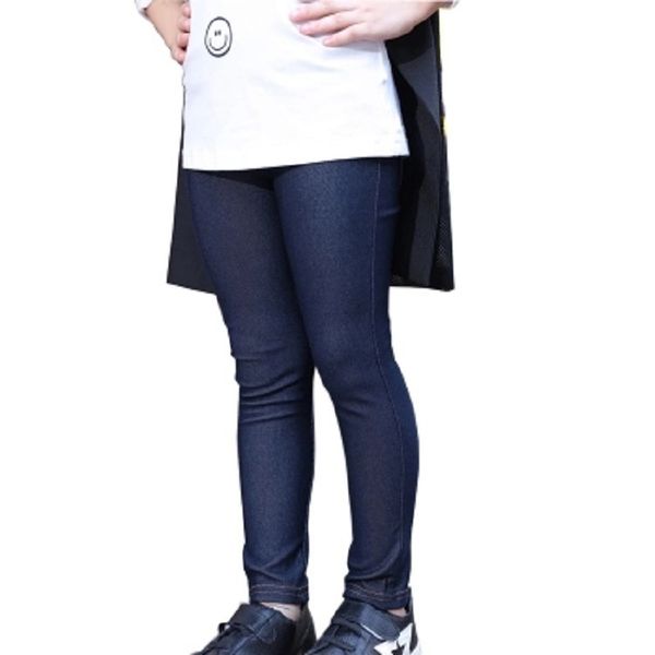 

3-10 years spring autumn new imitation denim girl jeans skinny children leggings blue black kids trousers for baby pencil pants