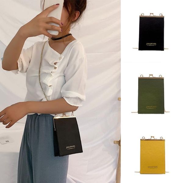 

new women's fashion wild chain bag leather buckle handbag 2020 shoulder messenger bag lady luxury handbags#yl10