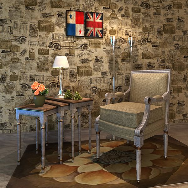 

english letter wallpaper industry style loft barcafe restaurant personality newspaper carriage wallpaper household wall sticker