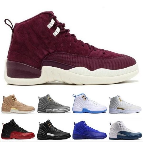 

12 12s mens basketball shoes sunrise bordeaux dark grey wolf flu game the master taxi playoffs french blue barons gym red sports sneakers