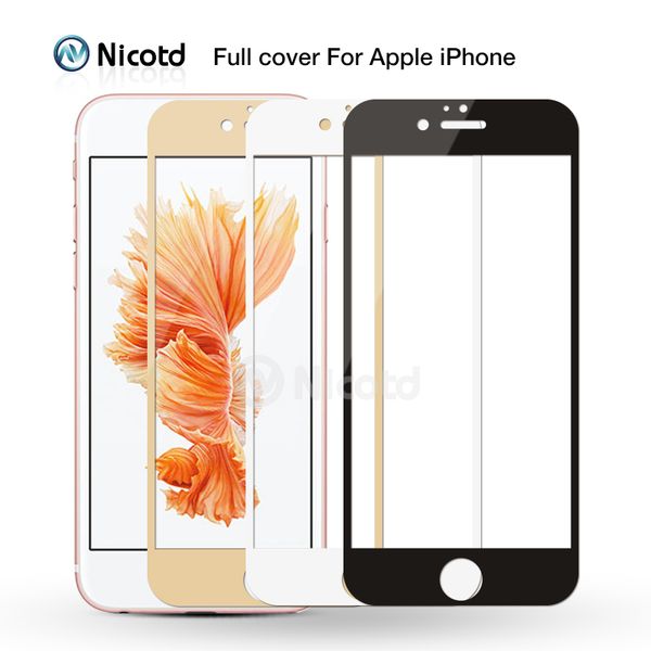 

cubierta completa de vidrio templado para iphone 7 6 6s plus 2.5d pelÃ­cula protectora de pantalla x 8 para iphone 7 plus protecciÃ³n de