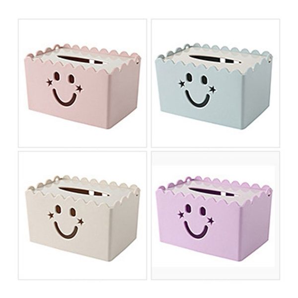 

smiley face tissue box solid держатель цвет салфетка бумаги квадратной формы пластиковые ткани чехол главная kitchen бумаги держатель для хр