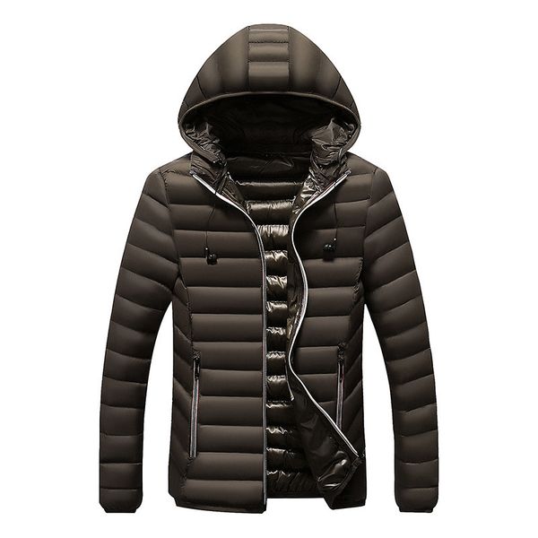 

new arrival fashion men parkas winter male casual hooded parka jacket overcoat mens parkas coats, Black