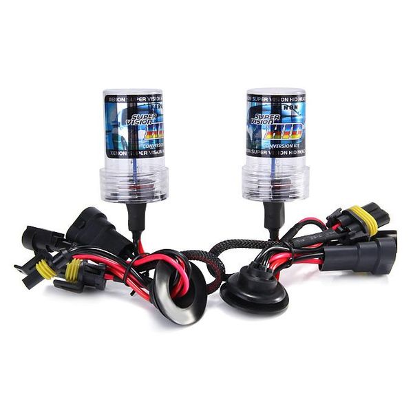 

8000k car h10 55w hid xenon headlight light lamp bulb replacement - black + white ( one pair