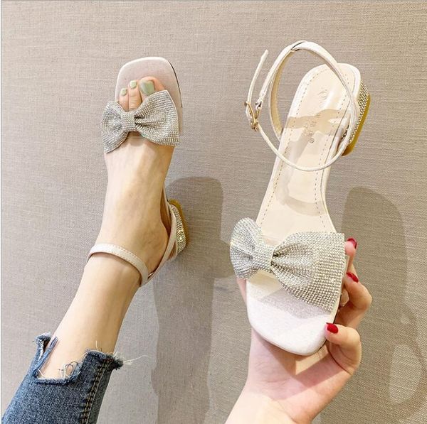 

women sandals summer new 2020 ankle strap gladiator sandals women shoes fashion high heels square toe party shoes high 2cm, Black