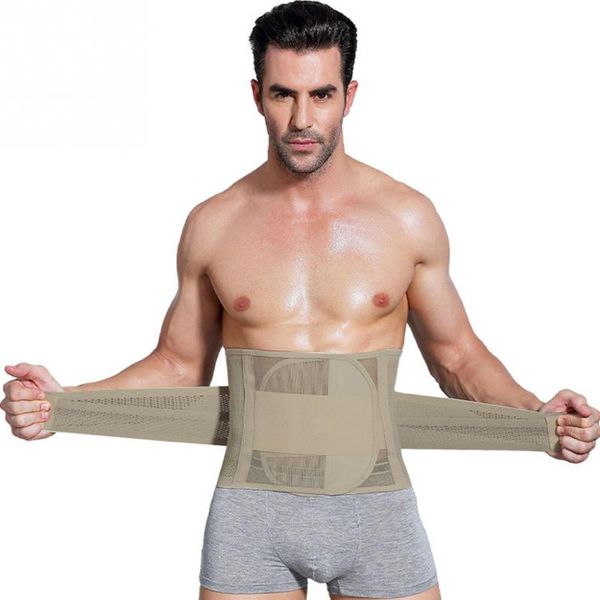 

men waist trainer modeling strap cincher slimming sheath body shaper belt girdle men's beer belt, Black;brown