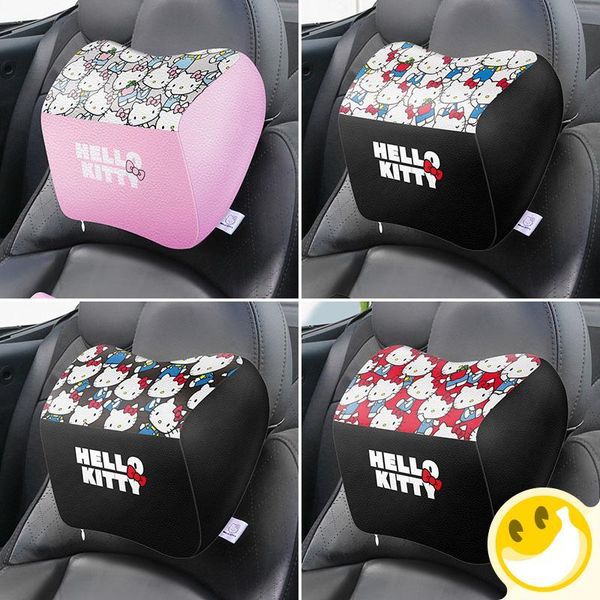Hello Kitty Neck Rest Pillow Support Cushion Pu Leather For Office