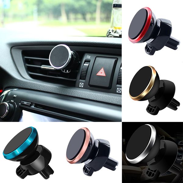 

universal strong magnetic car air vent mount 360 degree rotation universal phone holder with package for mobile phone 5 colors