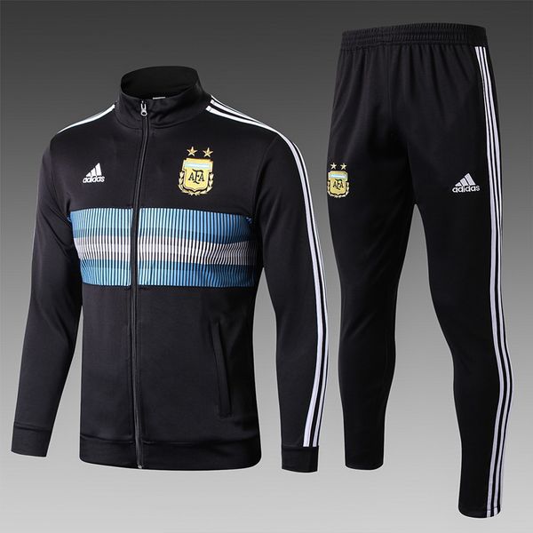 

2019 2020 argentina jacket national team jersey 19/20 america cup #10 messi aguero dybala#22 lautaro football uniform football jersey set, Black