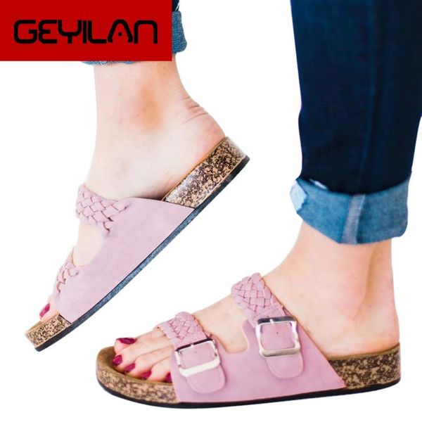 

women cork flip flops comfy platform sandal shoes ladies ankle woven outdoors flat non-slip beach sandals shoes slippers summer, Black