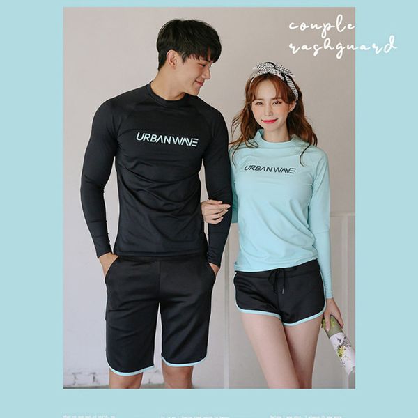 

suits bath woman bikini womens swim wear korea swimwear plus size rash guard swimsuit female women surfing couple covering, White;black